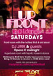 Up Front
RnB Lounge
Saturday

DJs spinning the greatest RnB & Old Skool

Level 2, 117 Lonsdale St, City | 0425 854 989

DJ JMX & guests

Opens @ midnight
Huge back room with top 40, house & dance

Melbourne RnB fans finally have a new home
Bring 10 friends to receive a $100 drink card

Events, info, prices & pics:
myspace.com/upfrontsat

part of The Loft Saturday